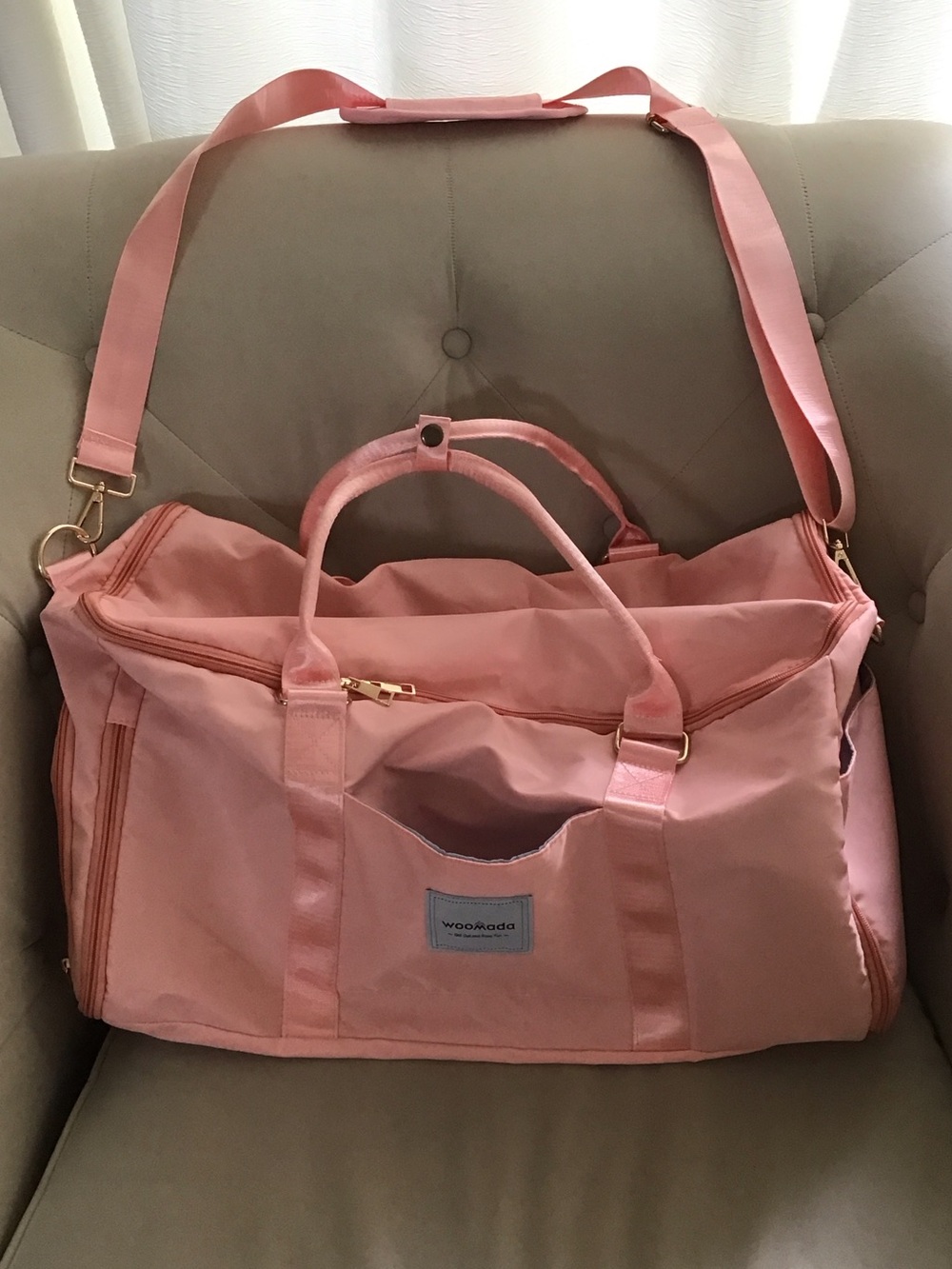 WOOMADA convertible garment duffel bag pink/peach